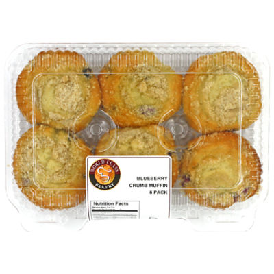 World Class Bakery Sugar Top Blueberry Muffins 6pk, 15 oz