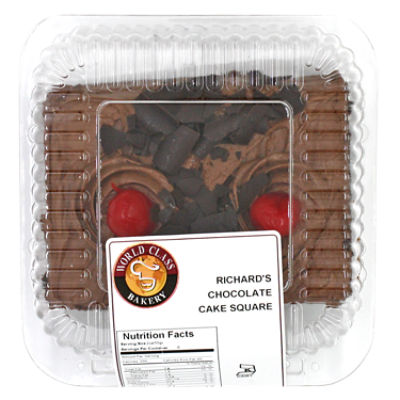 World Class Bakery Richard's Choc Cake Square, 12 oz