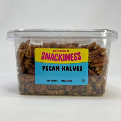 SNACKINESS PECAN HALVES, 18 oz