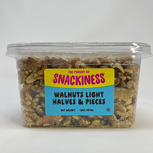 SNACKINESS WALNUTS LIGHT HALVES & PIECES, 16 oz