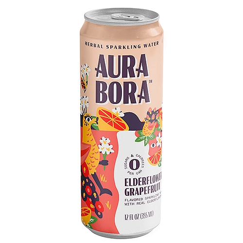 Aura Bora Elderflower Grapefruit, 12 fl. oz
