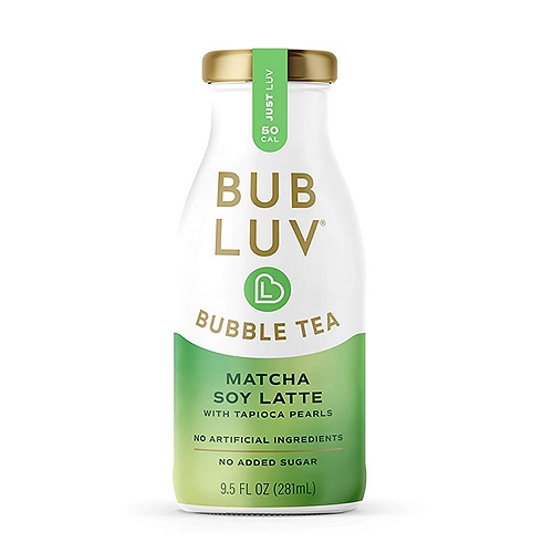 BUBLUV Matcha Soy Latte Bubble Tea with Tapioca Pearls  9.5 fluid oz