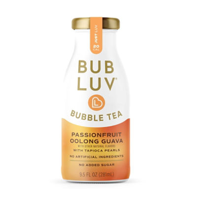 BUBLUV Passionfruit Oolong Bubble Tea with Tapioca Pearls