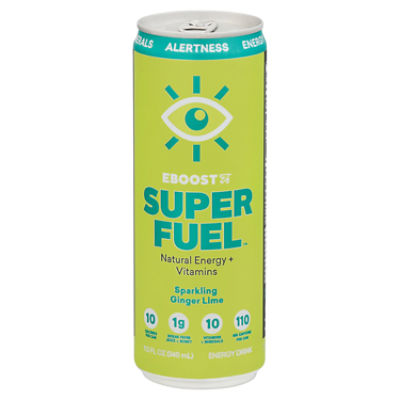 EBoost Super Fuel Sparkling Ginger Lime Energy Drink, 11.5 fl oz