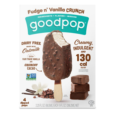GoodPop Fudge N' Vanilla Crunch Dipped Pops, 2.25 fl oz, 4 count