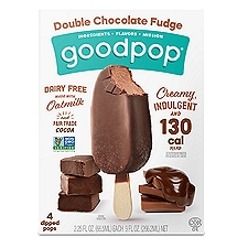 GoodPop Double Chocolate Fudge Dipped Pops, 2.25 fl oz, 4 count