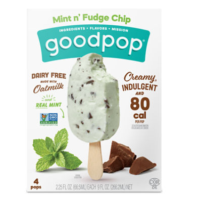 GoodPop Mint n' Fudge Chip Pops, 2.25 fl oz, 4 count