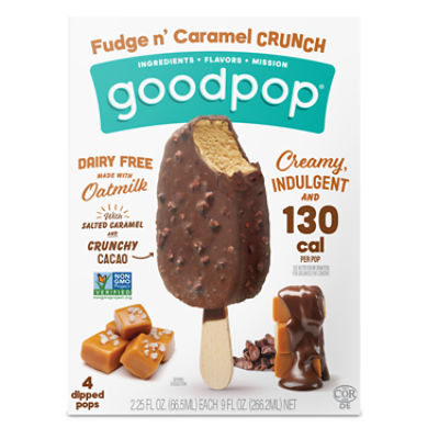 GoodPop Fudge n' Caramel Crunch Dipped Bar 4-Pack