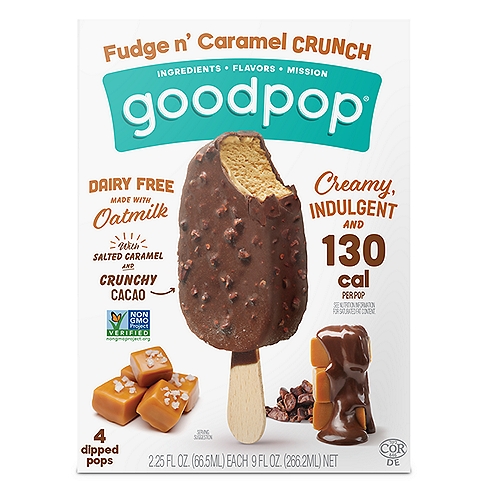 GoodPop Fudge n' Caramel Crunch Dipped Bar 4-Pack