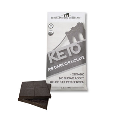 Brooklyn Born Chocolate Keto Dark Chocolate Bar - 70% Chocolate, 2.1 oz