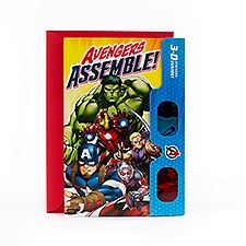 Hallmark Avengers with 3D Stickers and Glasses (Avengers Assemble!), Birthday Card , 1 Each