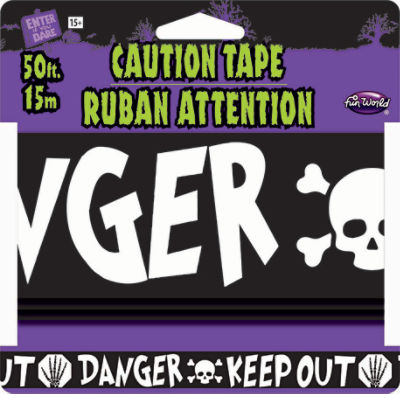 Fun World! Caution Tape - Halloween Black Haunted Keep Out, 1 each