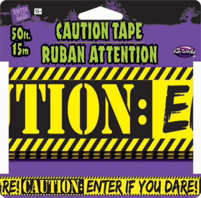 Fun World! Enter If You Dare Caution Tape Yellow, 1 each