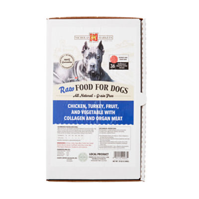 Nicholas Markets Raw Dog Food Chicken, Turkey, Fruit and Vegetable with Collagen and Organ Meat