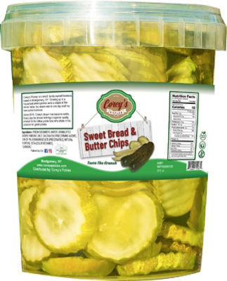 Corey's Pickles Corey's Pickles Sweet Bread & Butter Chips, 32 fl oz, 32 Fluid ounce 