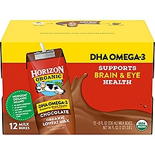 Horizon Organic DHA Omega-3 Chocolate Lowfat Milk - 12 Pack, 96 Fluid ounce