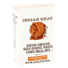 Indian Head Corn Meal Mix, Enriched Stone Ground Self-Rising White, 32 Ounce