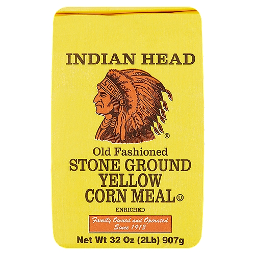 Indian Head Enriched Old Fashioned Stone Ground Yellow Corn Meal, 32 oz