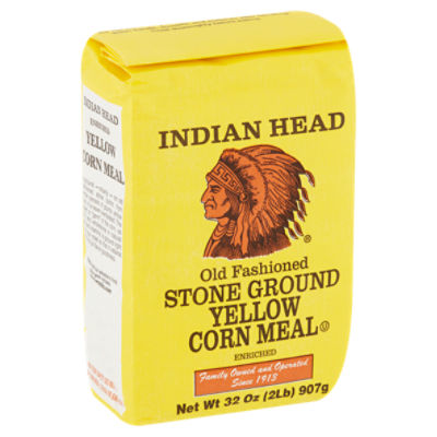 Indian Head Enriched Old Fashioned Stone Ground Yellow, Corn Meal