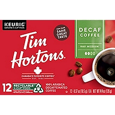 Tim Hortons Decaf Coffee K-Cup Pods, 0.37 oz, 12 count