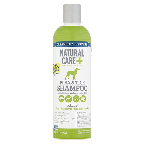 Natural Care+ Flea & Tick Shampoo, 12 fl oz