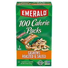 Emerald 100 Calorie Packs Roasted & Salted Cashews, 0.62 oz, 7 count