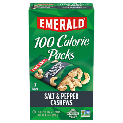 Emerald 100 Calorie Packs Salt & Pepper Cashews, 0.62 oz, 7 count