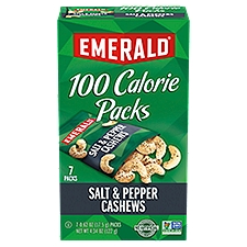 Emerald 100 Calorie Packs Salt & Pepper Cashews, 0.62 oz, 7 count