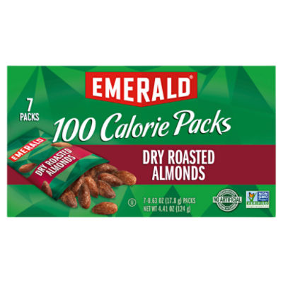Emerald 100 Calorie Packs Dry Roasted Almonds, 0.63 oz, 7 count