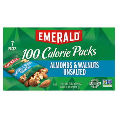 Emerald 100 Calorie Packs Unsalted Almonds & Walnuts, 0.56 oz, 7 count