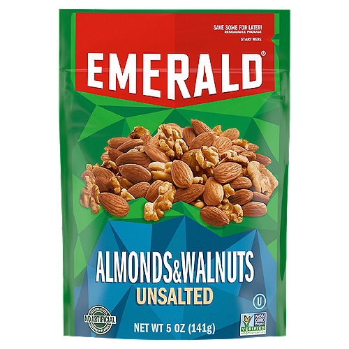 Emerald Nuts Natural Walnuts and Almonds, 5 Oz