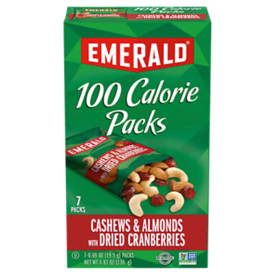 Emerald Cashews & Almonds with Dried Cranberries, 0.69 oz, 7 count, 4.83 Ounce