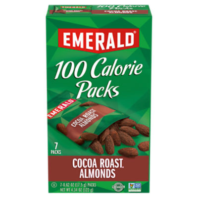 Emerald 100 Calorie Packs Cocoa Roast Almonds, 0.62 oz, 7 count