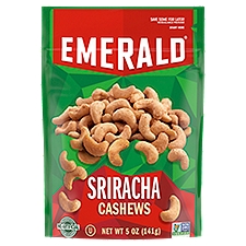 Emerald Nuts Sriracha Cashews, 5 Oz Resealable Bag, 5 Ounce