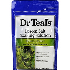 Dr Teal's Pure Epsom Salt Soaking Solution with Eucalyptus & Spearmint, 3 lbs