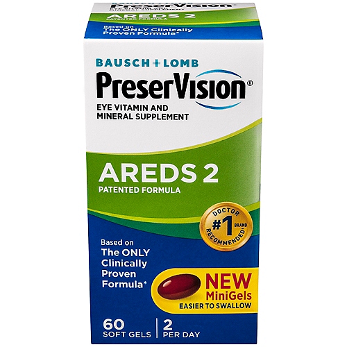 Bausch + Lomb PreserVision Areds 2 Eye Vitamin and Mineral Supplement, 60 count