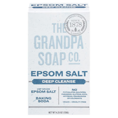 The Grandpa Soap Company Epsom Salt Soda Deep Cleanse Bar Soap 4.25 Oz Pack  of 3