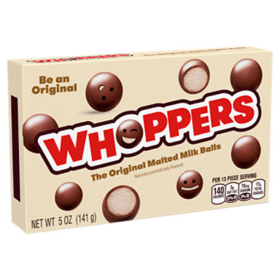 WHOPPERS Malted Milk Balls Candy, Movie, 5 oz, Box