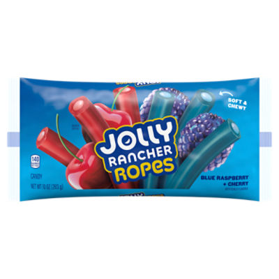 Jolly Rancher Ropes Blue Raspberry + Cherry Candy, 10 oz