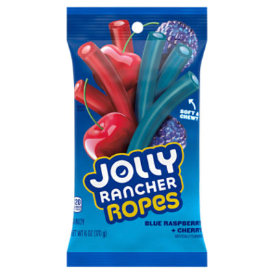 Jolly Rancher Ropes Blue Raspberry + Cherry Candy, 6 oz