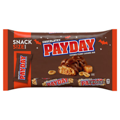 PAYDAY Chocolate Covered Peanut Caramel Snack Size, Halloween Candy