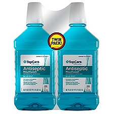 Top Care Blue Mint Antiseptic Mouthwash - Twin Pack, 101.4 Fluid ounce