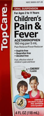Top Care Children's Pain Reliever - Cherry Flavor, 4 fl oz