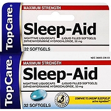 Top Care Sleep Aid Liquid Caplets, 32 Each