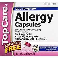 Top Care Complete Allergy Medicine Capsules, 24 Each