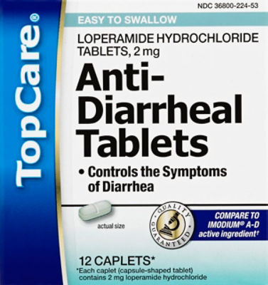 Top Care Anti-Diarrheal Tablets - 2mg, 12 each