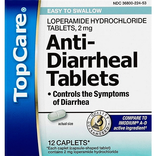 Top Care Anti-Diarrheal Tablets - 2mg, 12 each