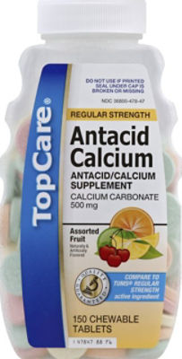 TopCare Antacid Calcium - Regular Strength Assorted Fruit, 150 each, 150 Each