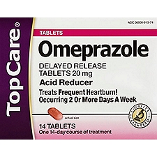 Top Care Acid Reducer - Omeprazole Tablets, 14 each, 14 Each