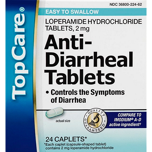 Top Care Anti-Diarrheal Tablets - 2 mg Caplets, 24 each